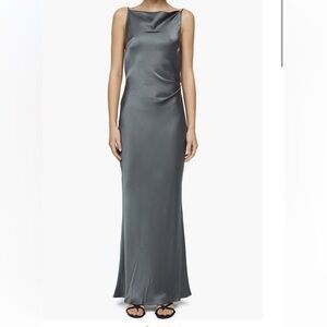 Because + bridge celestial gown in gun metal